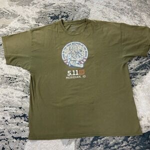 5.11 Tactical Always Be Ready T Shirt Men 2XL Olive Green Graphic Print Meridian